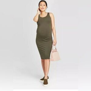 Isabel Maternity by Ingrid & Isabel Green Sleeveless Bodycon Midi Dress